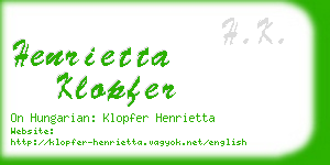 henrietta klopfer business card